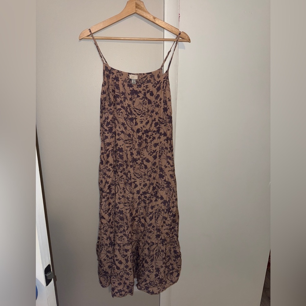 ⭐️Midi Floral dress purple and cream/pink